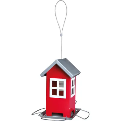 Mangeoire maisonnette  à suspendre hauteur 19 cm, pour graines oiseaux