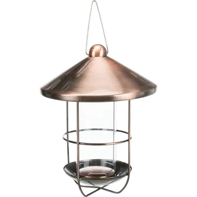 Mangeoire extérieure cuivré 500ml / ø 19 cm. oiseaux.