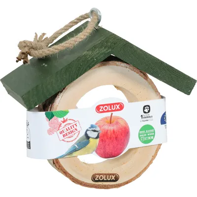 Support pour pomme  en bois massif pour oiseaux