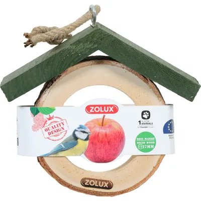 Support pour pomme  en bois massif pour oiseaux