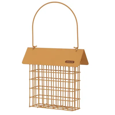 Support pain de graisse en métal avec toit miel   pour oiseaux