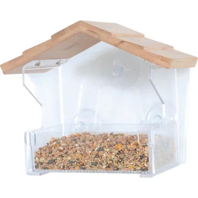 Mangeoire de fenêtre Bamboo S, 20 x 11x 17 cm pour oiseaux
