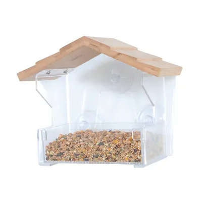 zolux - Mangeoire de fenêtre Bamboo S, 20 x 11x 17 cm pour oiseaux