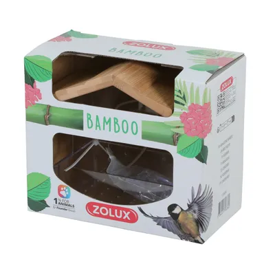 Mangeoire de fenêtre Bamboo S, 20 x 11x 17 cm pour oiseaux