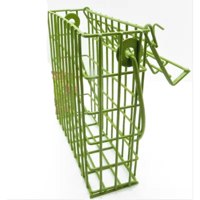 Support pour pain de graisse en métal vert pour oiseaux