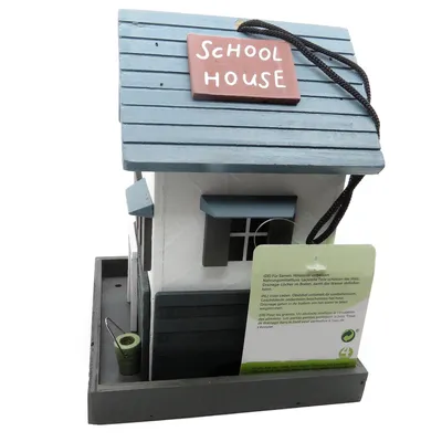 animallparadise - Mangeoire Ecole en bois, à graines pour oiseaux  18 x 18