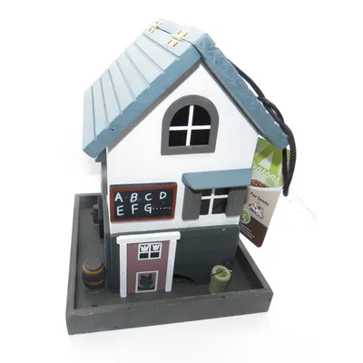 animallparadise - Mangeoire Ecole en bois, à graines pour oiseaux  18 x 18