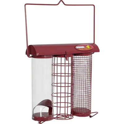 Mangeoire trio grenat. 20 x 9 x hauteur 22.5 cm . pour oiseaux