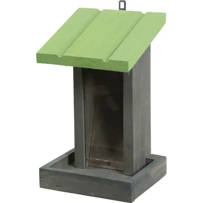 zolux - Mangeoire silo à graines, bois vert H 24 cm pour oiseaux