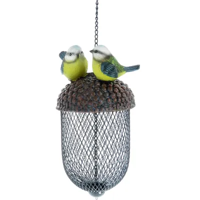 Mangeoire gland avec déco oiseaux a suspendre, couleur aléatoire, pour oise