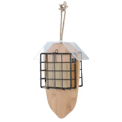 Support pour 2 pains de graisse Bamboo pour oiseaux