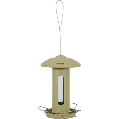 Mangeoire solo métal vert H total 44 cm pour oiseaux