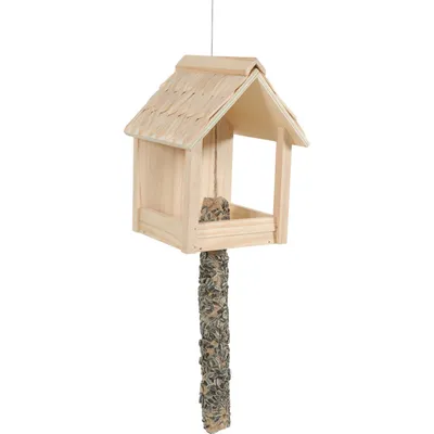 Mangeoire Cup Grizzli 3 en 1 , toit en bois, pour oiseaux