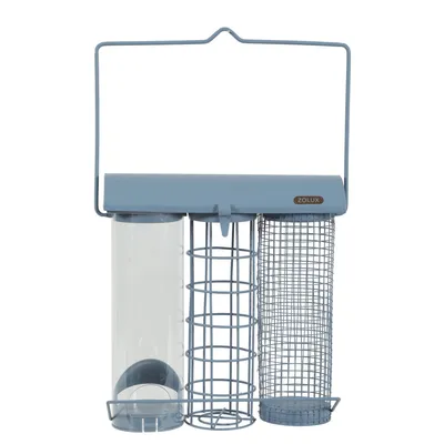 Mangeoire trio Bleu orage  pour oiseaux