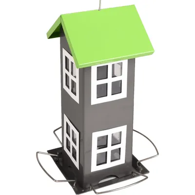 Flamingo - Mangeoire maisonnette 8 fenêtres, pour graines oiseaux.