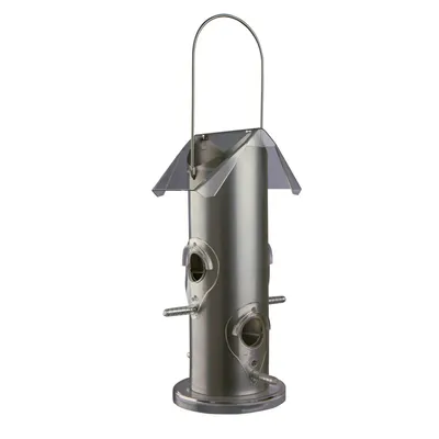 animallparadise - Mangeoire  colonne extérieure 800 ml et 25 cm grise pour