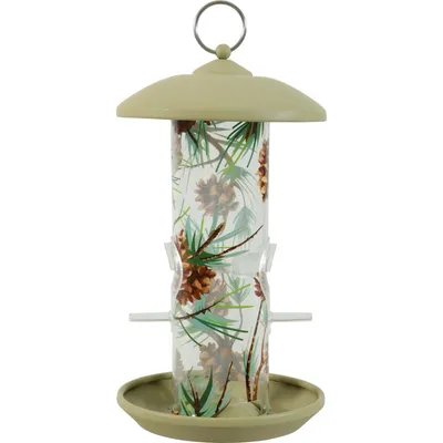 zolux - Mangeoire silo en plastique avec 2 perchoirs décorée vert pour oise