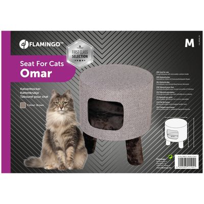 Flamingo - Tabouret  Omar brun pour chat M ø 42 cm H 48 cm