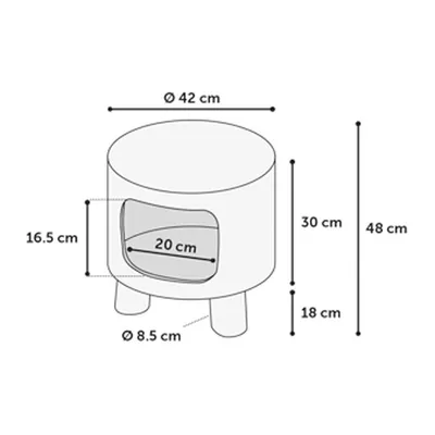 Flamingo - Tabouret  Omar brun pour chat M ø 42 cm H 48 cm