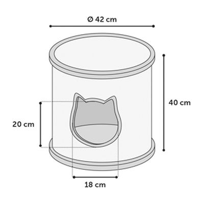 Abri coussin tonneau Omar brun ø 42 x 40 cm pour chat