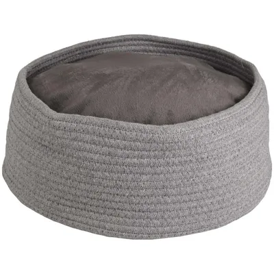 Panier + coussin rond Hebe. ø 33 x 15 cm. couleur gris. pour chat.