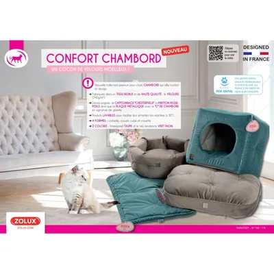 zolux - Corbeille Chesterfield Chambord Taupe. ø 41 cm. pour chats.