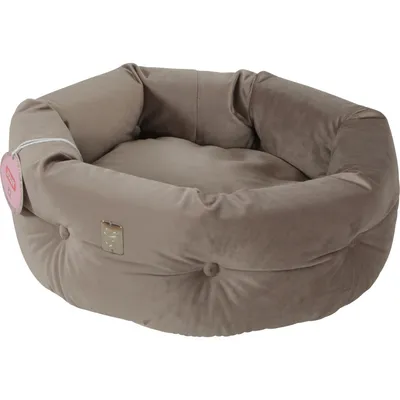 Corbeille Chesterfield Chambord Taupe. ø 41 cm. pour chats.