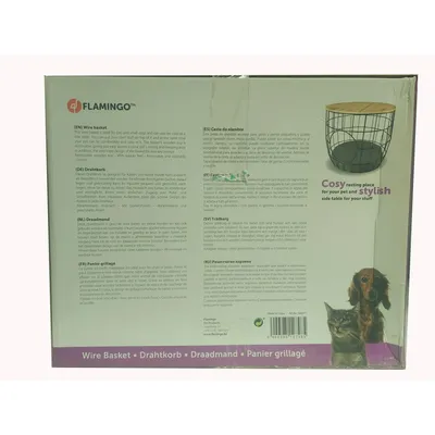 FLAMINGO Panier à chat métallique Filum Noir 50x50x41 cm