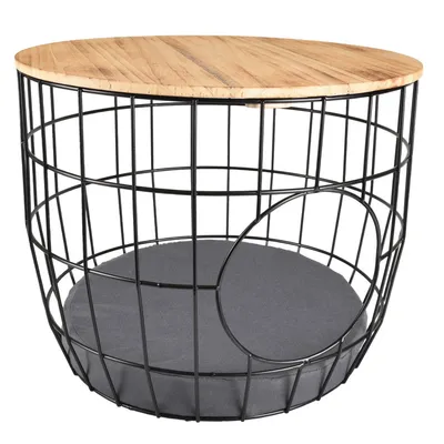 FLAMINGO Panier à chat métallique Filum Noir 50x50x41 cm