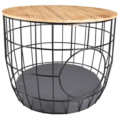 FLAMINGO Panier à chat métallique Filum Noir 50x50x41 cm FLAMINGO Panier à chat métallique Filum Noir 50x50x41 cm