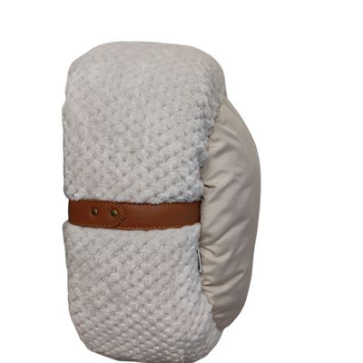 Coussin rond "PALOMA" pour chat. Couleur beige. ø 42 cm x 19 cm.