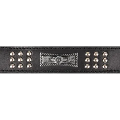 Flamingo Halsband Sedona Leder mit Nieten schwarz