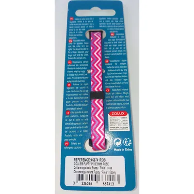 zolux - Collier PUPPY PIXIE 8 mm 16 à 25 cm couleur rose pour chiots