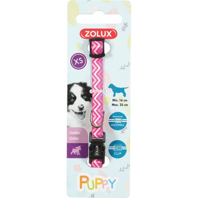 zolux - Collier PUPPY PIXIE 8 mm 16 à 25 cm couleur rose pour chiots