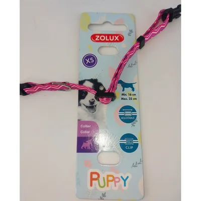 zolux - Collier PUPPY PIXIE 8 mm 16 à 25 cm couleur rose pour chiots