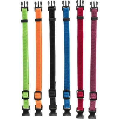 6 colliers S-M  17 à 25 cm x 10 mm pour chiot, 6 couleurs différentes