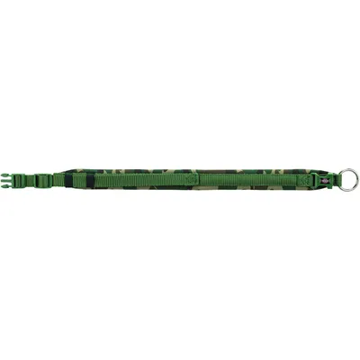 Collier S-M  vert camouflage avec rembourrage  pour chien