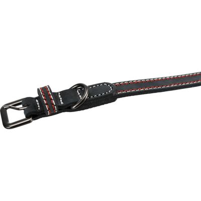 Collier cuir L-XL 52-61 cm/30 mm  anthracite pour chien