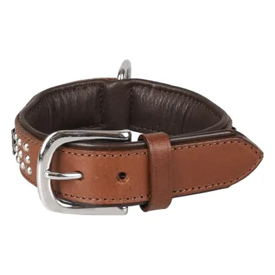 Flamingo Halsband Sedona Leder mit Nieten braun