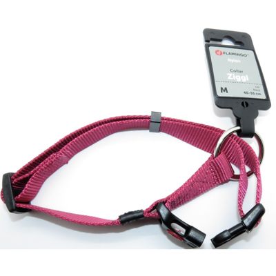 Collier Ziggi  cerise 40 -55 cm. 20 MM . taille M. pour chien.