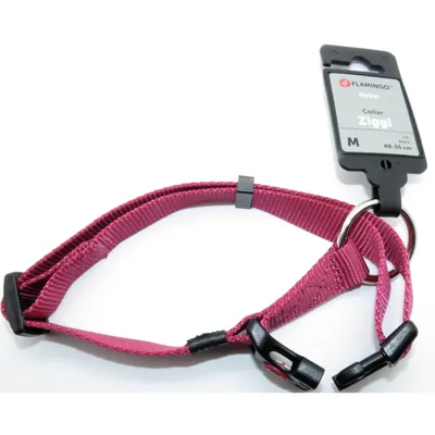 Flamingo - Collier Ziggi  cerise 40 -55 cm. 20 MM . taille M. pour chi