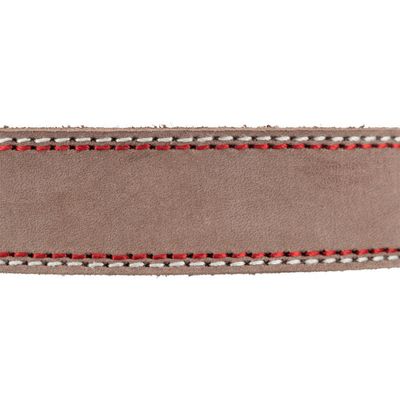 Collier cuir L-XL   52-61 cm/30 mm taupe pour chien