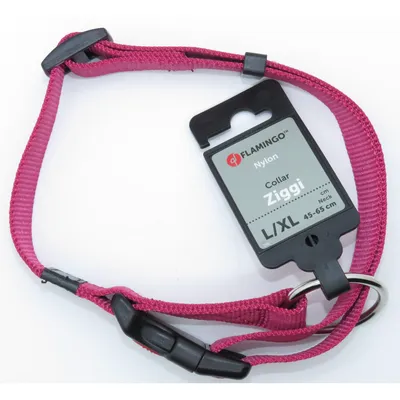 Flamingo - Collier Ziggi  cerise 45 -65 cm. 25 MM . taille L/XL. pour