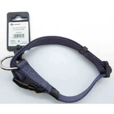 Flamingo - Collier Ziggi  granite 40 -55 cm. 20 MM . taille M. pour chi