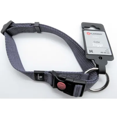 Flamingo - Collier Ziggi  granite 40 -55 cm. 20 MM . taille M. pour chi