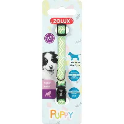 Collier PUPPY PIXIE 8 mm 16 à 25 cm couleur vert pour chiots