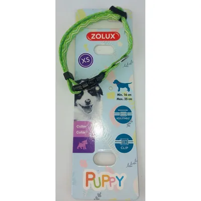 zolux - Collier PUPPY PIXIE 8 mm 16 à 25 cm couleur vert pour chiots