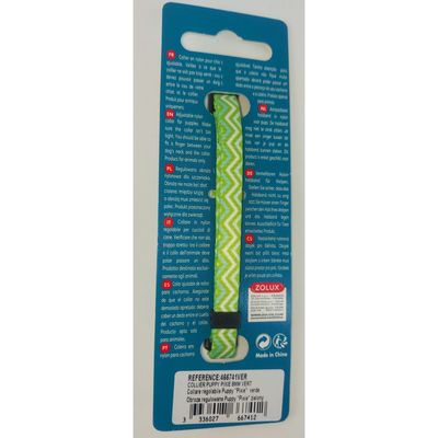 Collier PUPPY PIXIE 8 mm 16 à 25 cm couleur vert pour chiots