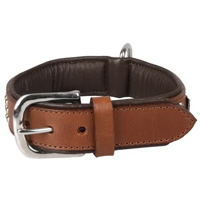 Collier Cuir SEDONA brun taille S/M 31-35 cm pour chien.