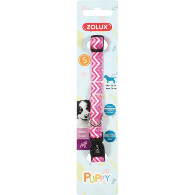 Collier PUPPY PIXIE 13 mm 25 à 39 cm couleur rose pour chiots